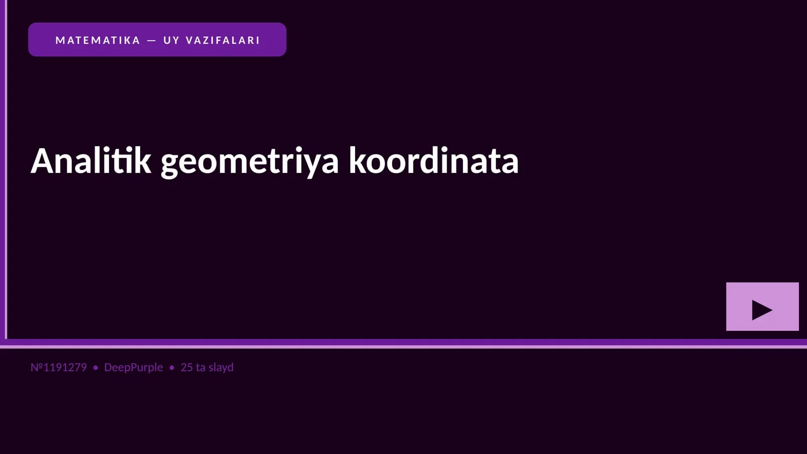 Matematika - Uy vazifalari