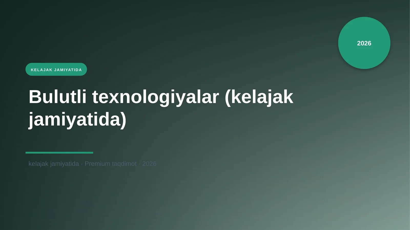 Bulutli texnologiyalar (kelajak jamiyatida)