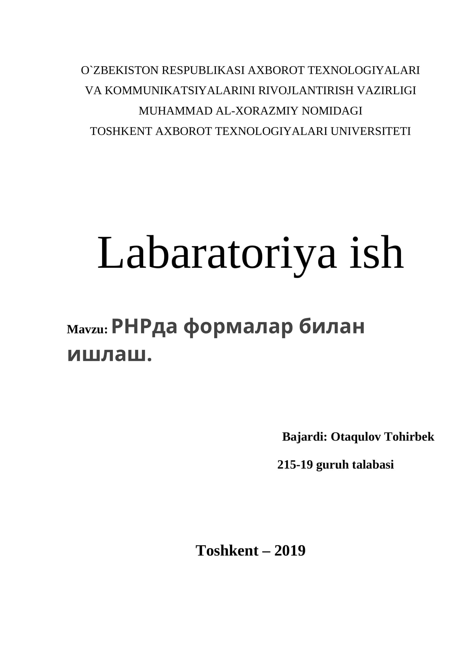 PHPда формалар билан ишлаш