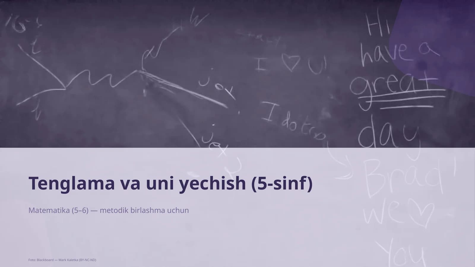 Tenglama va uni yechish (5-sinf)