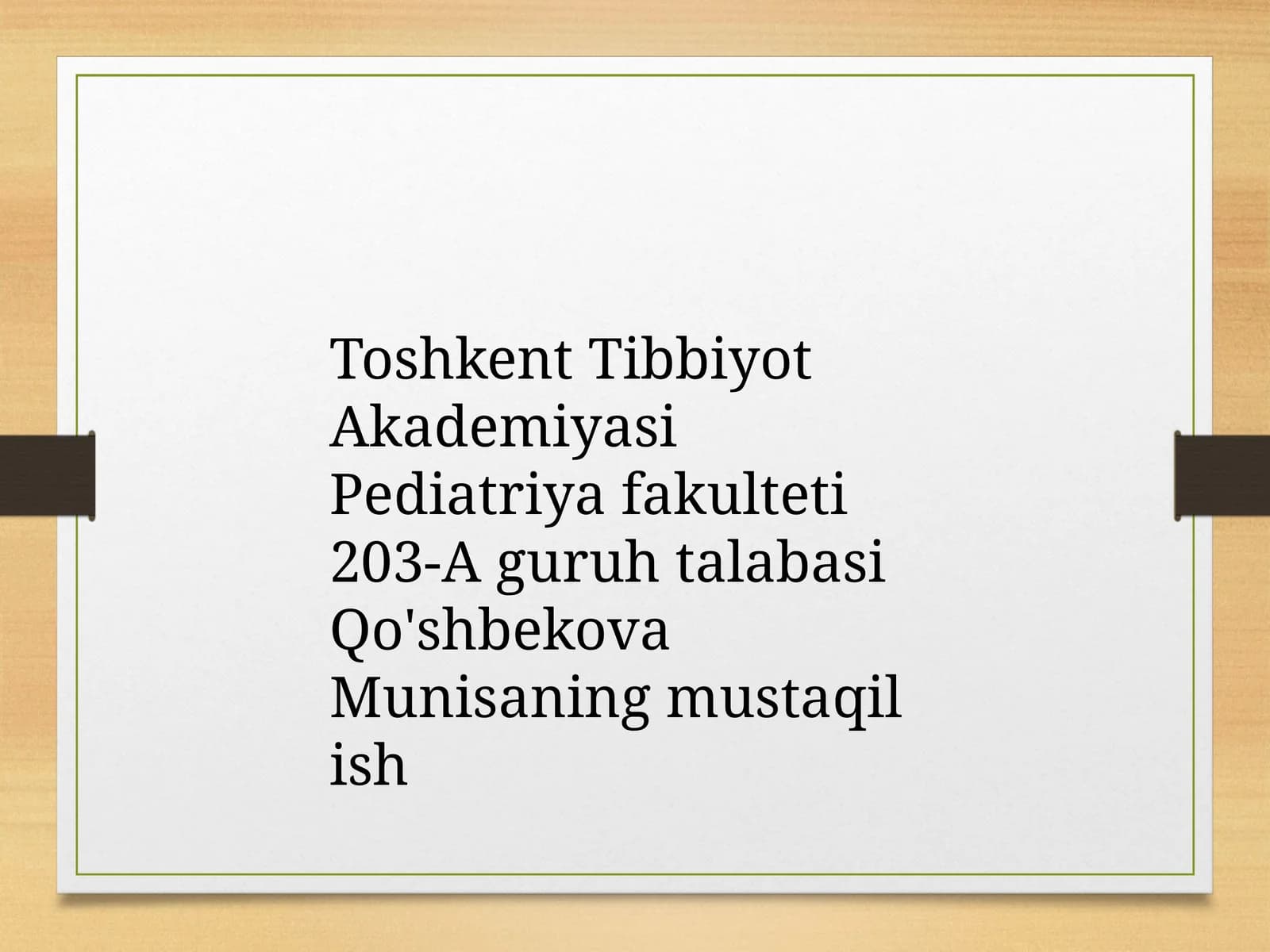 Qo'shbekovaMunisa