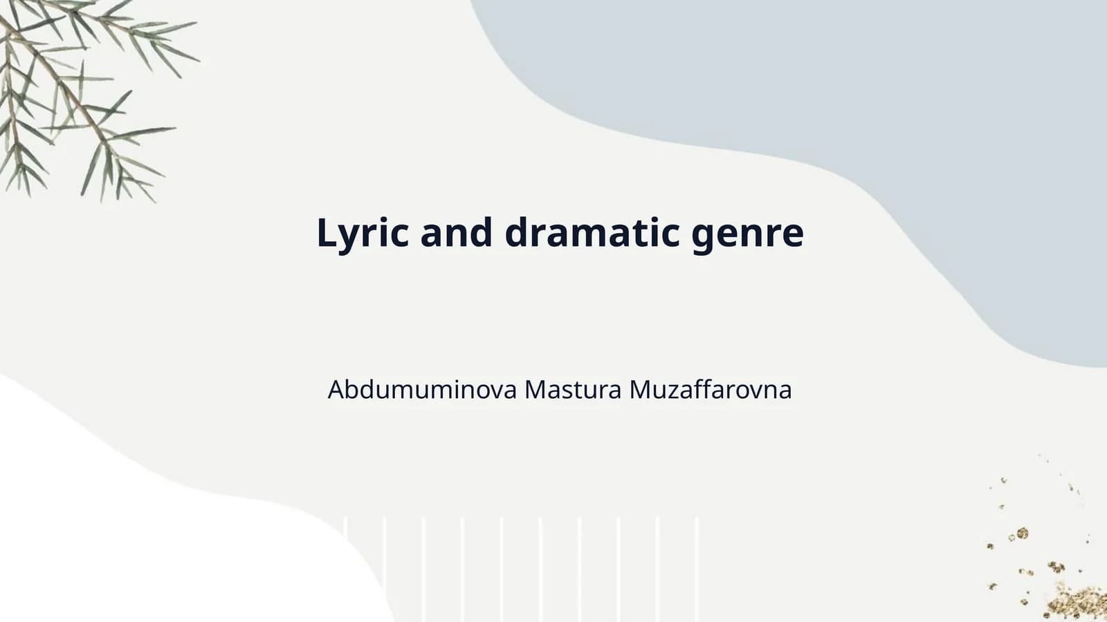 Lyric and dramatic genre