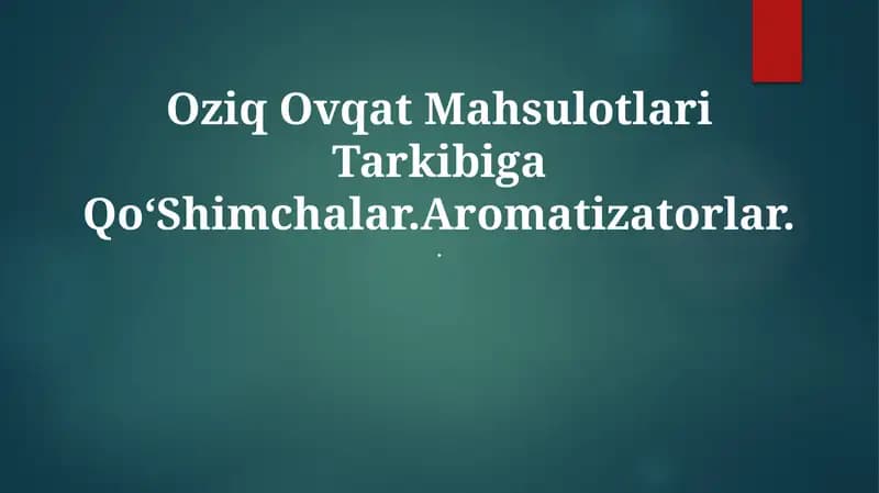 Sun'iy xushbo'y moddalar