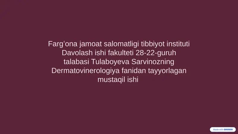 Leyshmaniozi: Diagnostika, Davolash va Oldini Olish