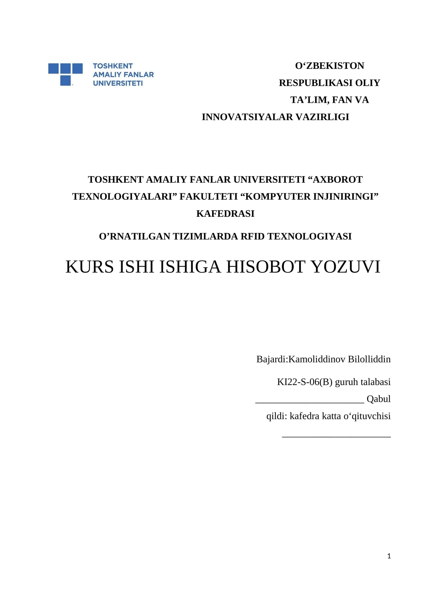 Bajardi: Kamoliddinov Bilolliddin