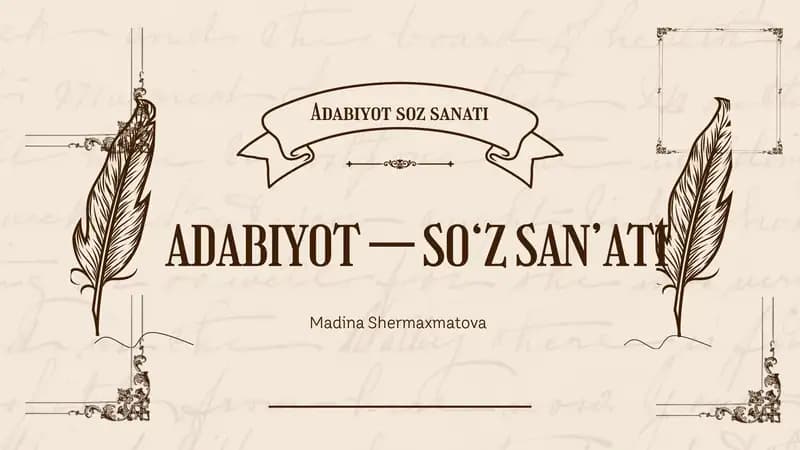 Adabiyot so'z san'ati