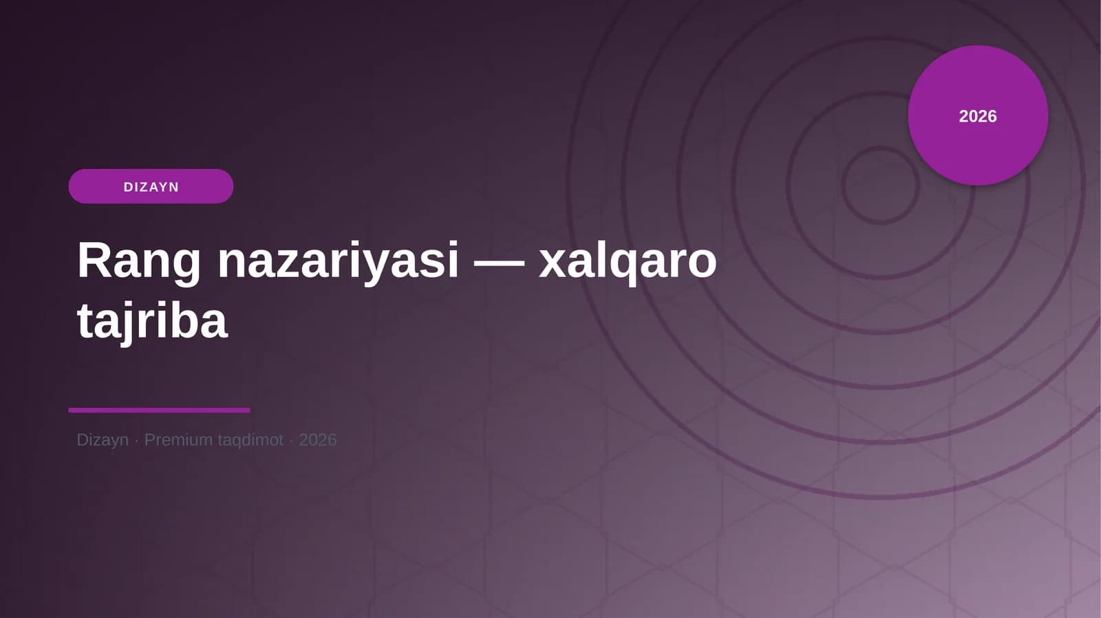 Rang nazariyasi - xalqaro tajriba