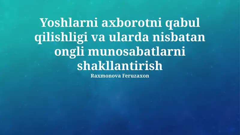 Tanqidiy Fikrlash Koʻnikmalarini Oʻstirish