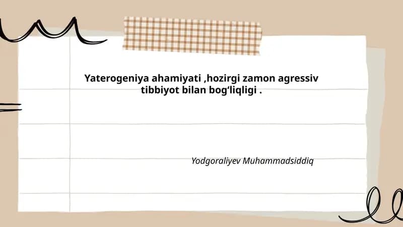 Yaterogeniya ahamiyati,hozirgi zamon agressiv tibbiyot bilan bogʻliqligi.