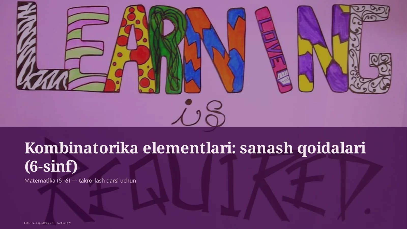 Kombinatorika elementlari: sanash qoidalari (6-sinf)