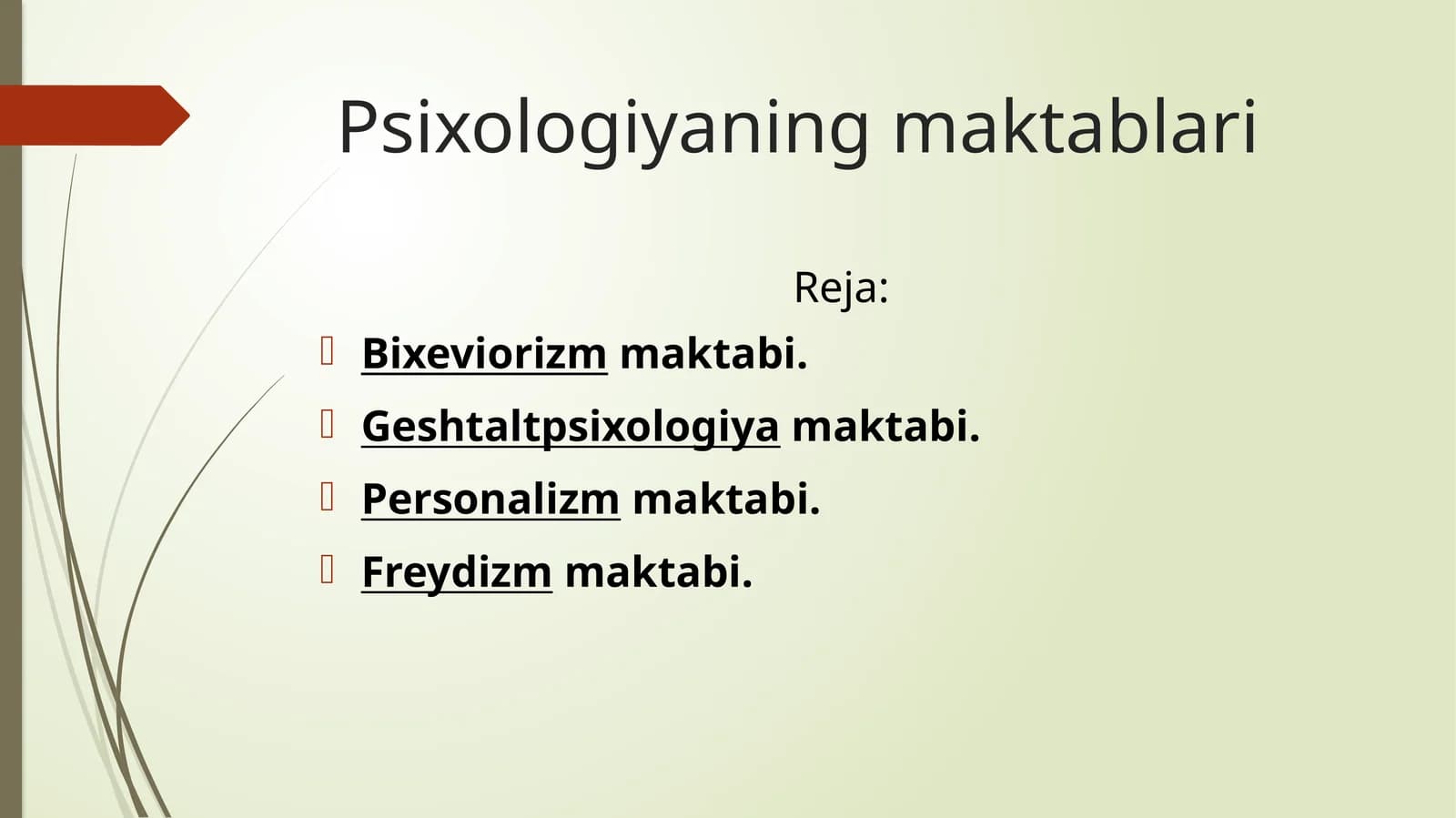 Psixologiyaning maktablari