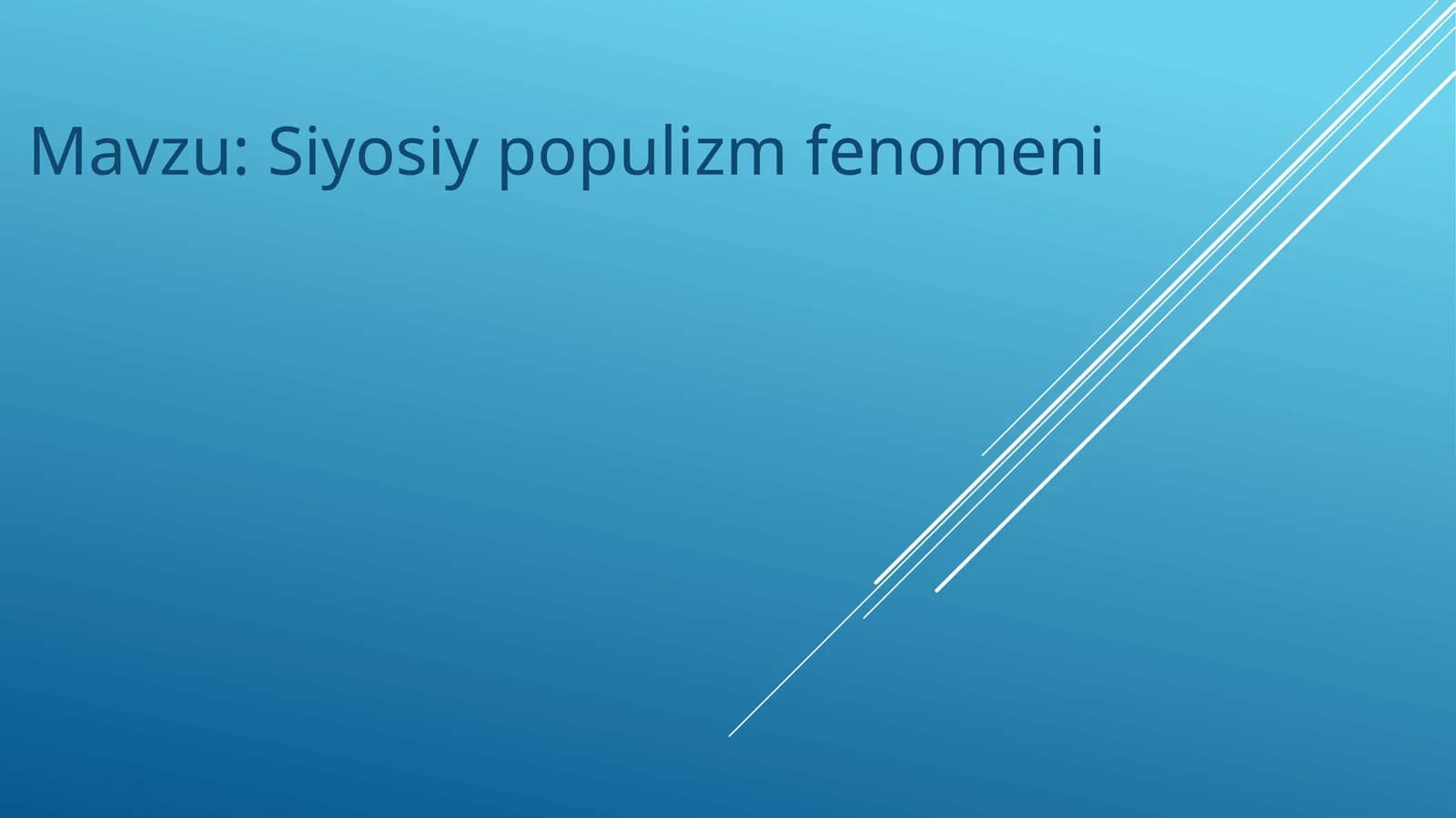 Siyosiy populizm fenomeni