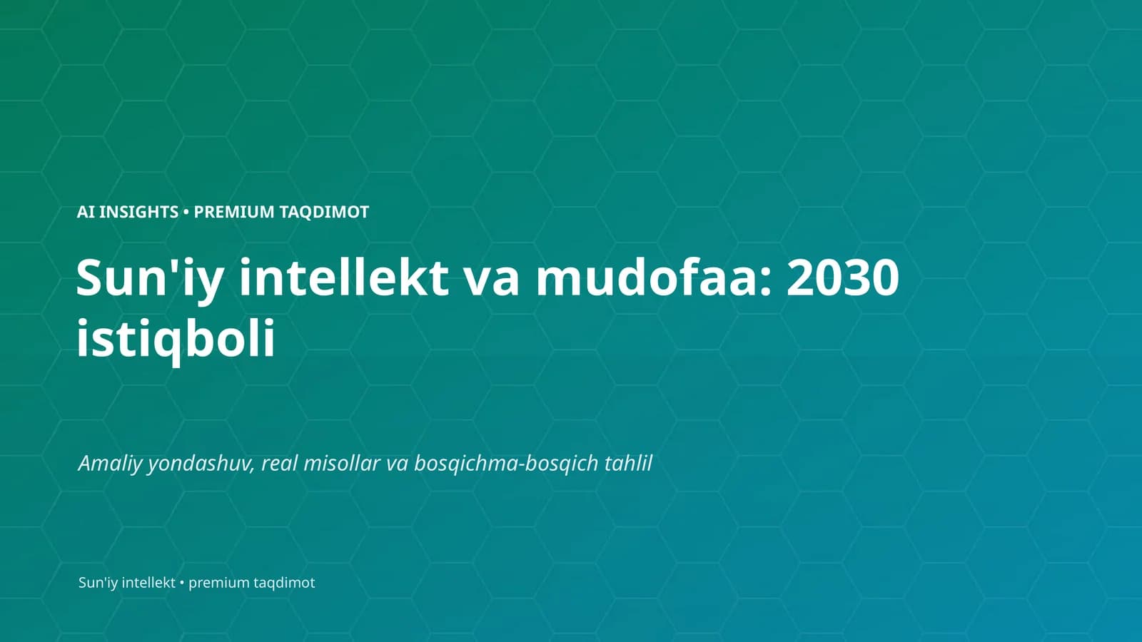 AI INSIGHTS • PREMIUM TAQDIMOT