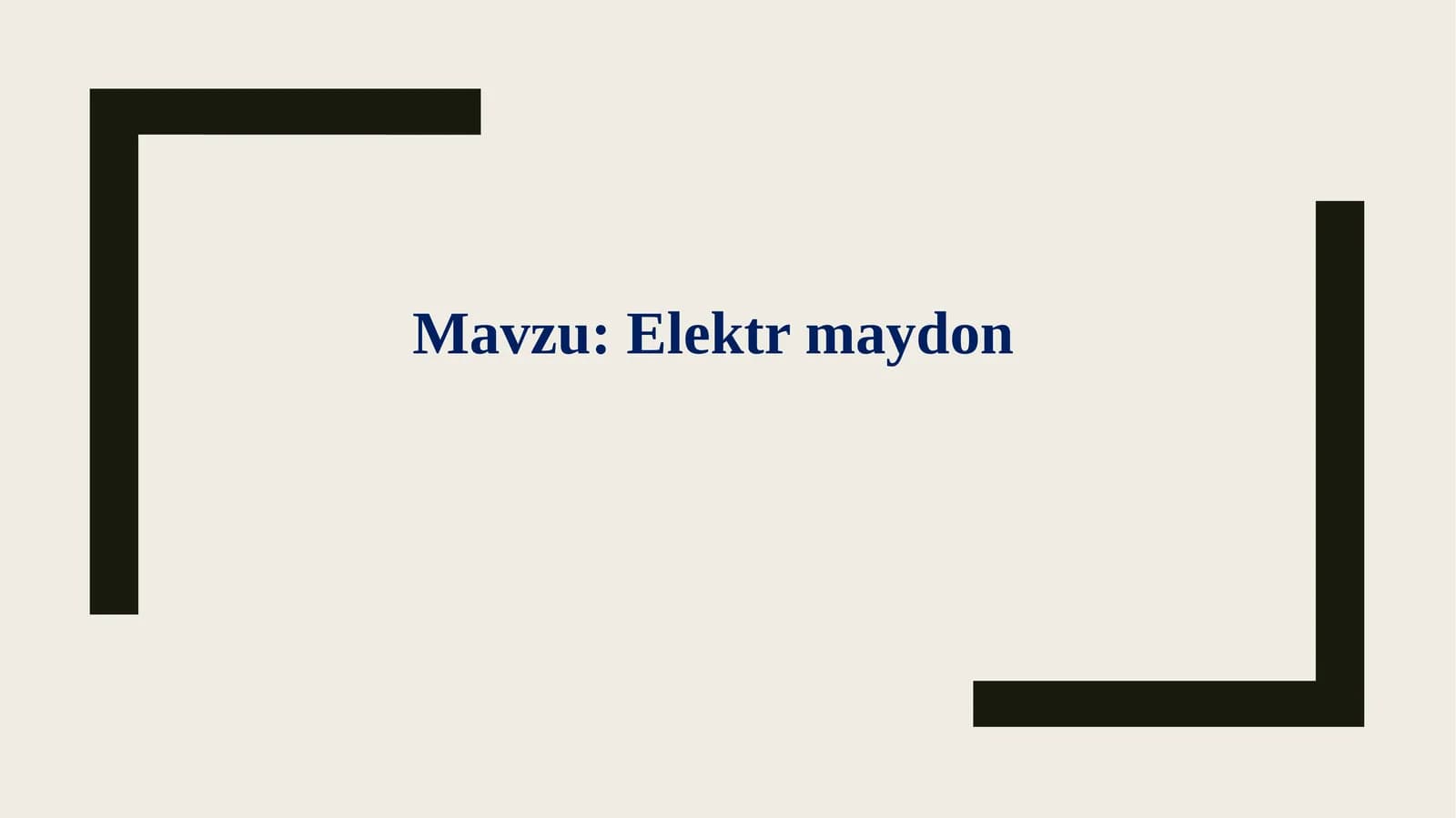 Elektr maydon