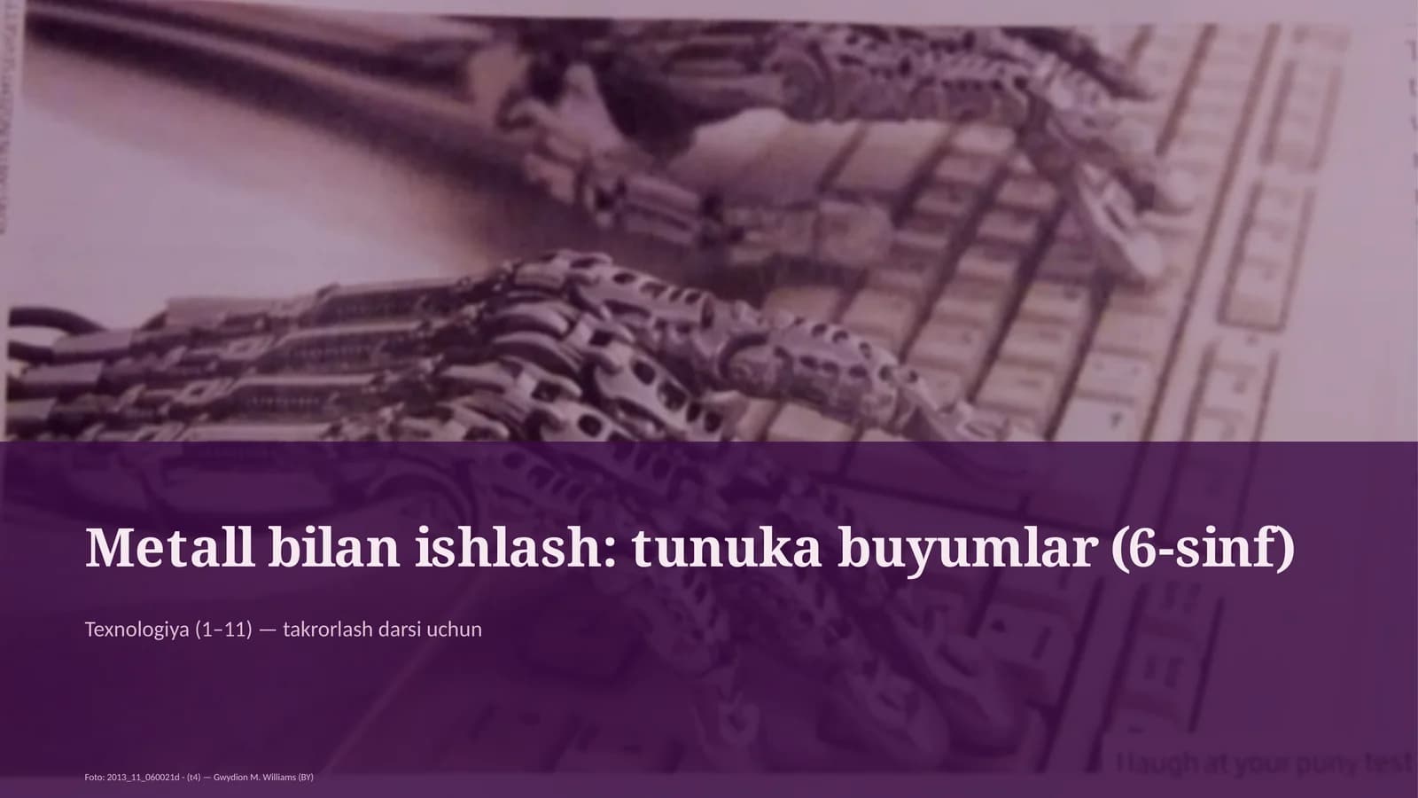 Metall bilan ishlash: tunuka buyumlar (6-sinf)
