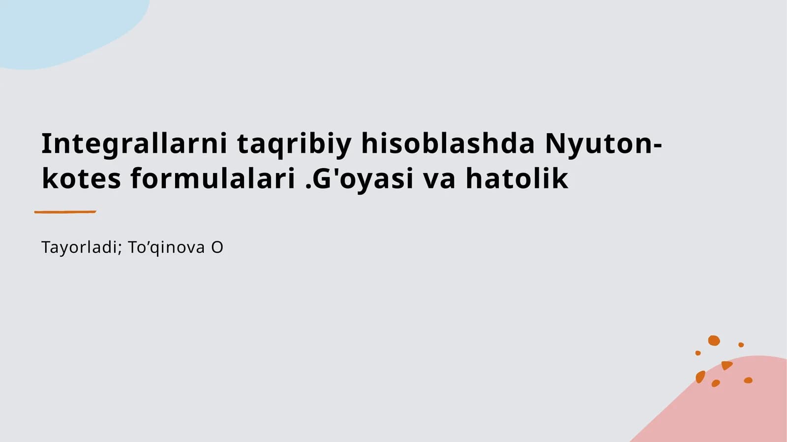 Nyuton-Kotes formulalari