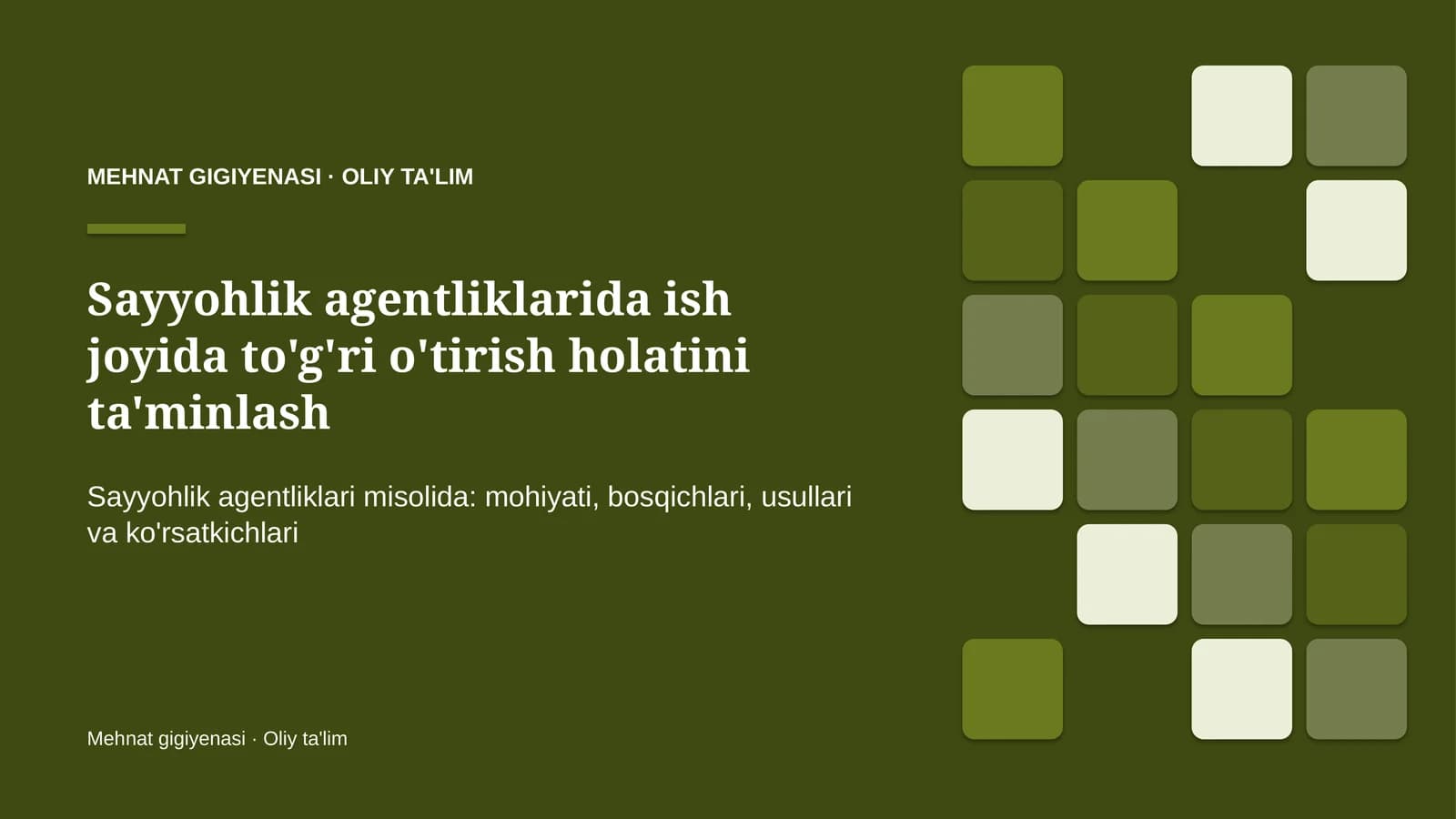 sayyohlik agentliklarida ish joyida to'g'ri o'tirish holatini ta'minlash 8445