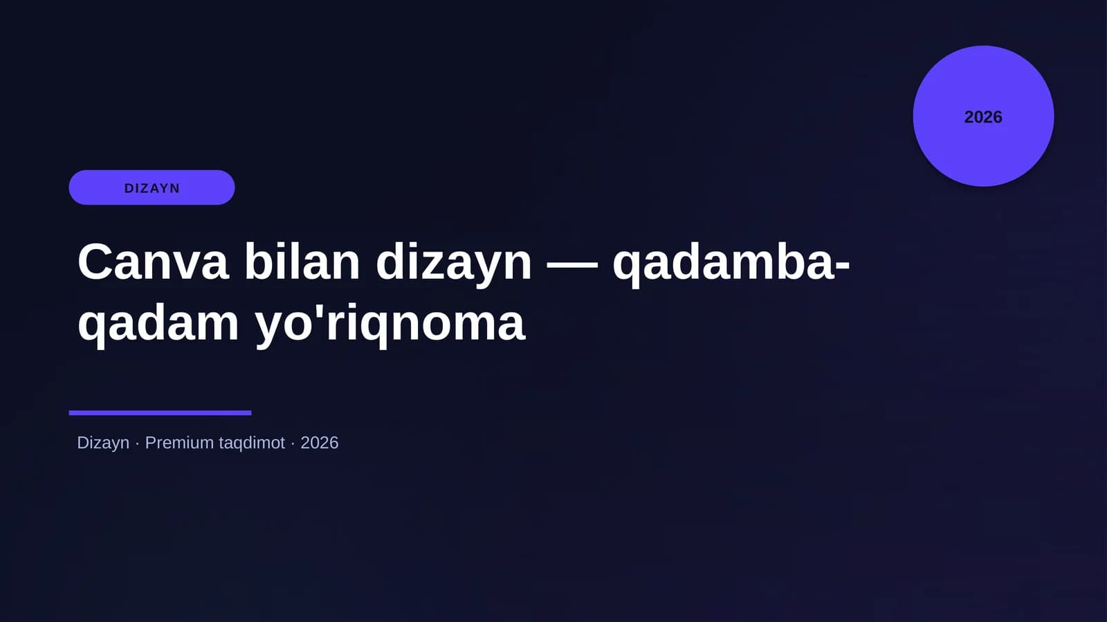 Canva bilan dizayn — qadamba-qadam yo'riqnoma