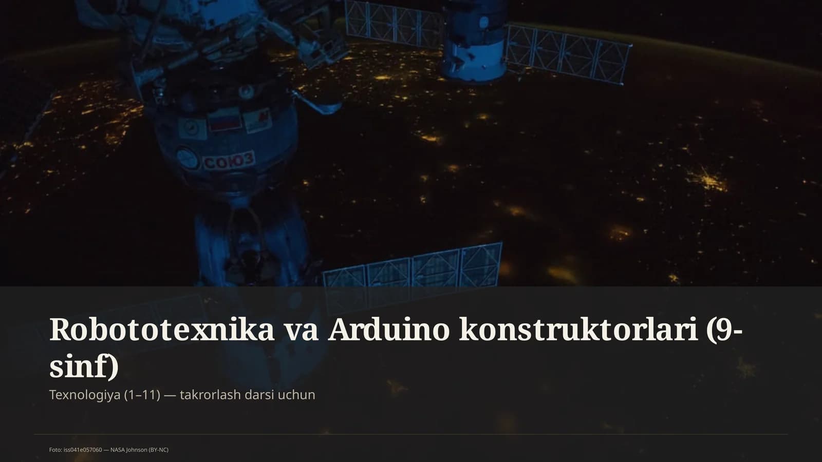 Robototexnika va Arduino konstruktorlari (9-sinf)