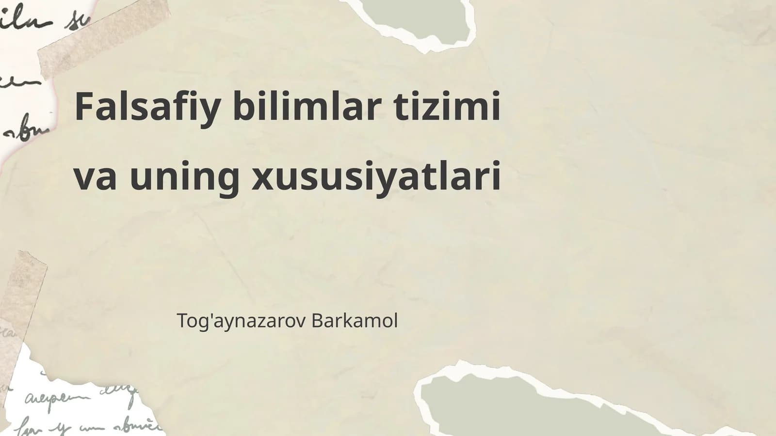 Falsafiy bilimlar tizimi va uning xususiyatlari