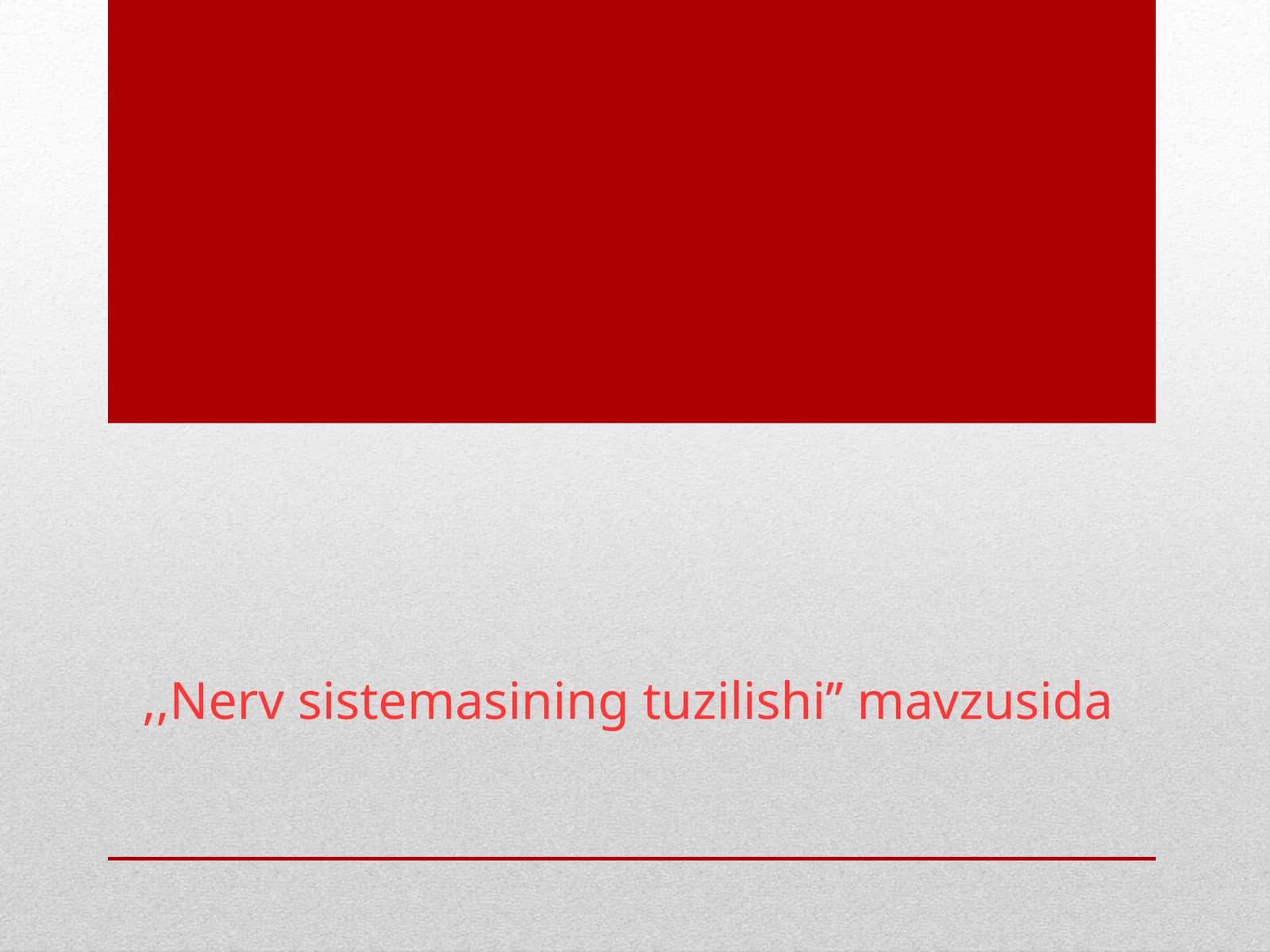 Nerv sistemasi tuzilishi to’g’risida umumiy ma’lumot