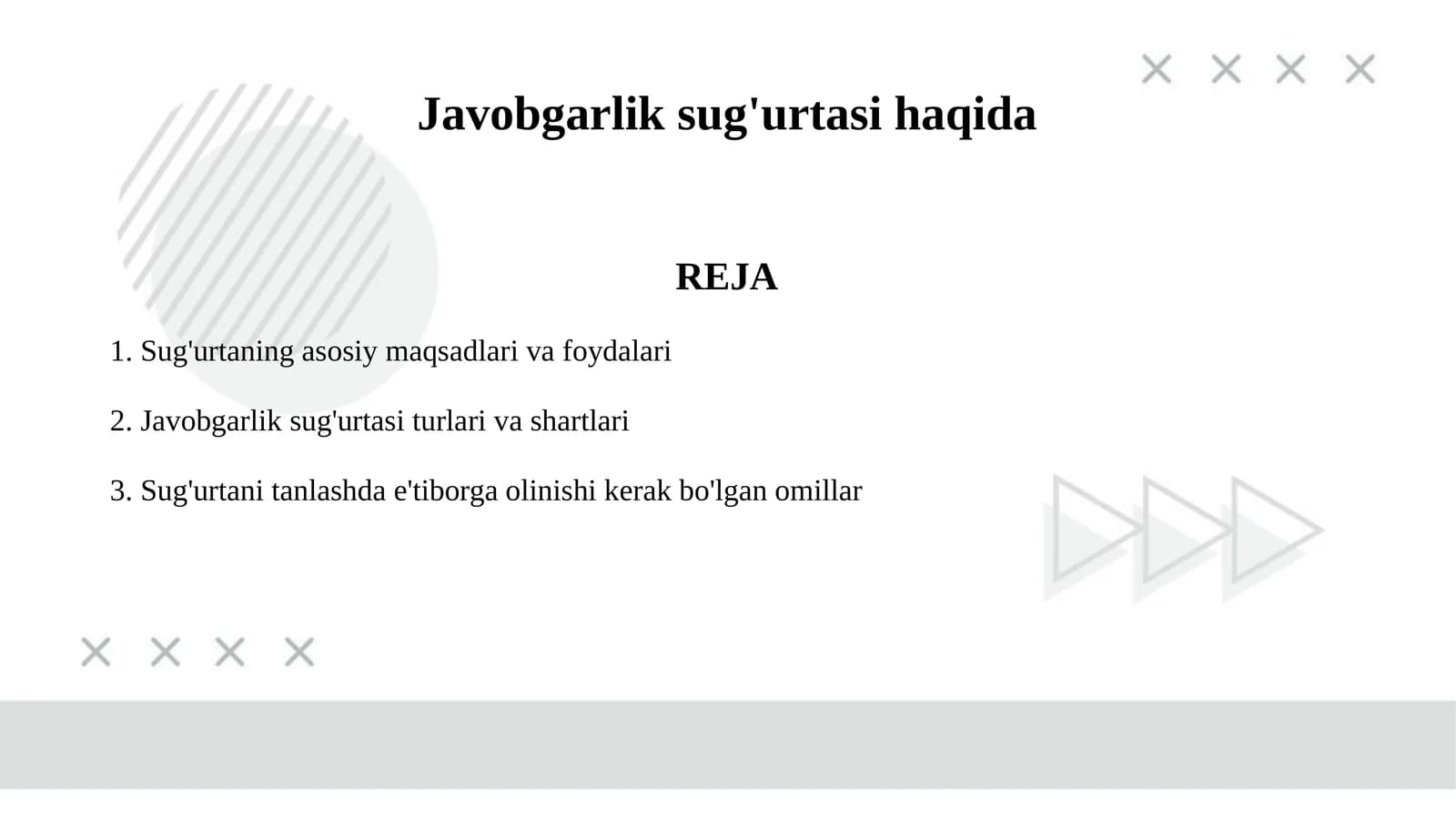 Javobgarlik sug'urtasi haqida