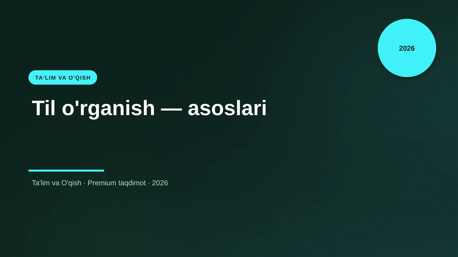 Til o'rganish — asoslari