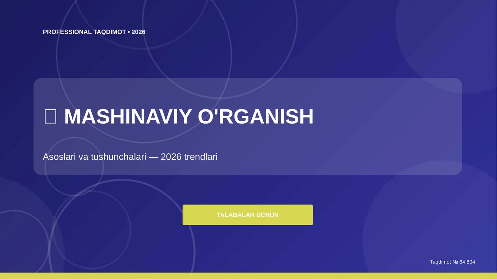 Mashinaviy O'rganish: Asoslari va Tushunchalari (2026 trendlari) [talabalar uchun]