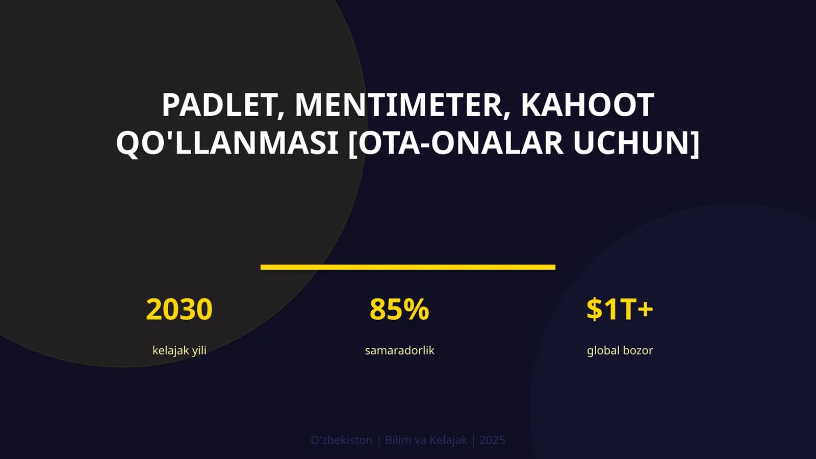 Kahoot qo'llanmasi [ota-onalar uchun]