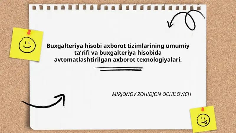 Buxgalteriya hisobida avtomatlashtirilgan axborot texnologiyalari