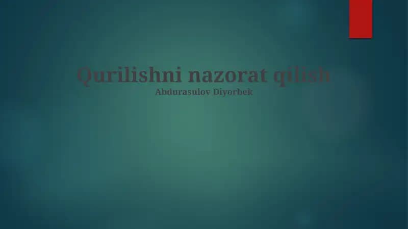 Muddatlarni Nazorat Qilish