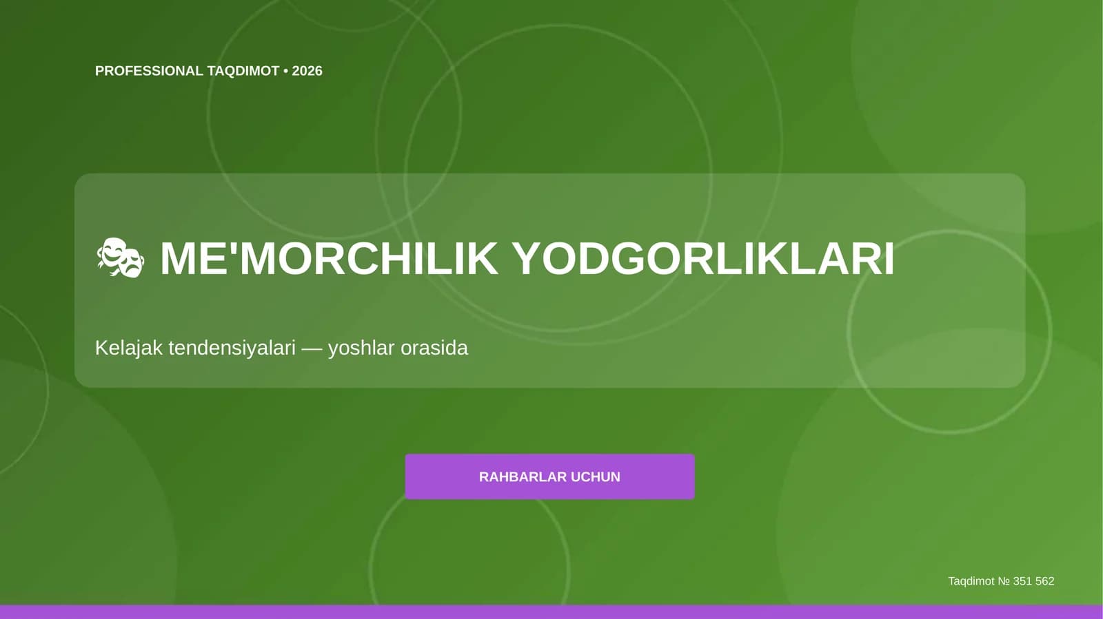 ME'MORCHILIK YODGORLIKLARI