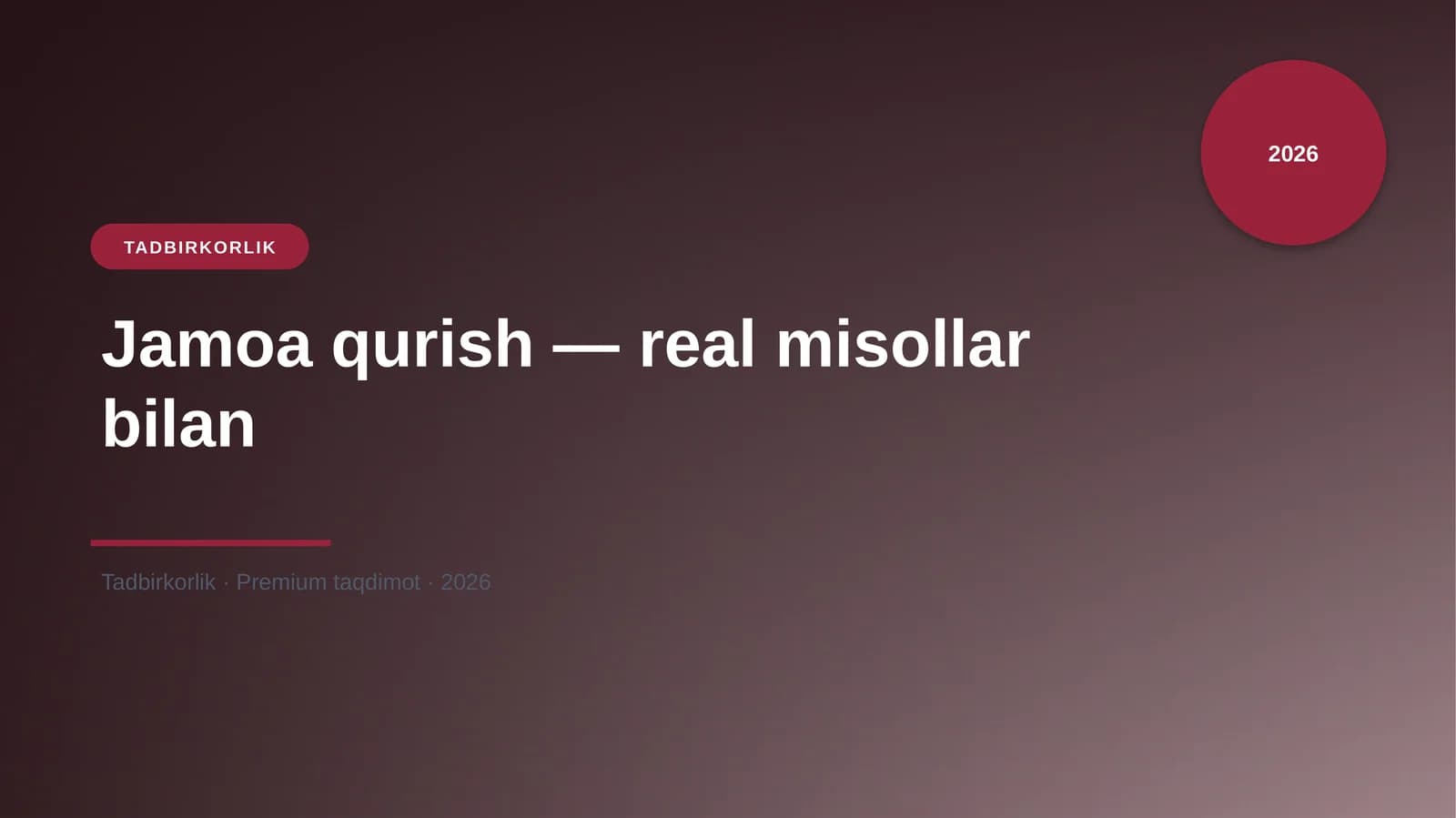 Jamoa qurish — real misollar bilan