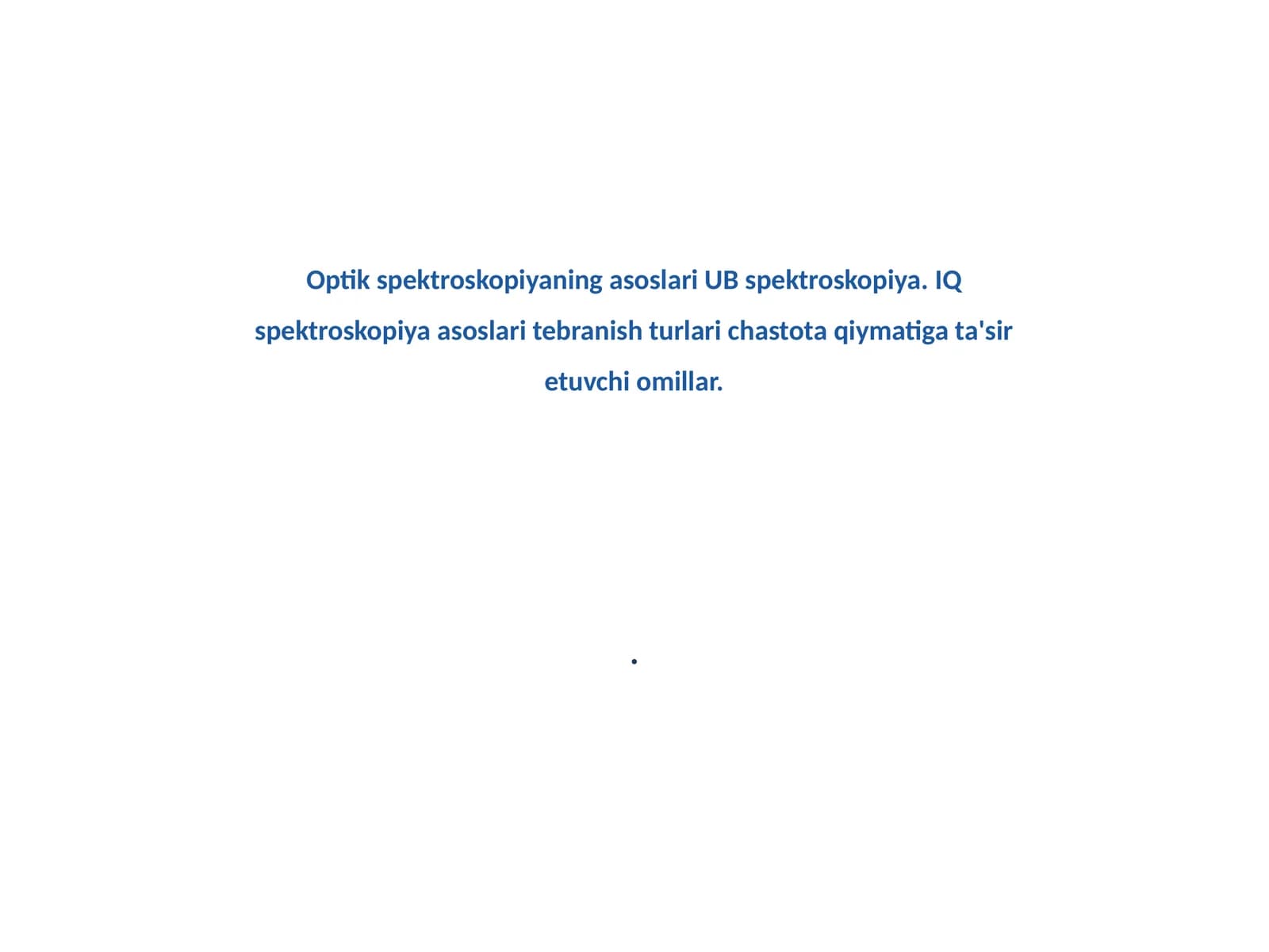 Optik spektroskopiya