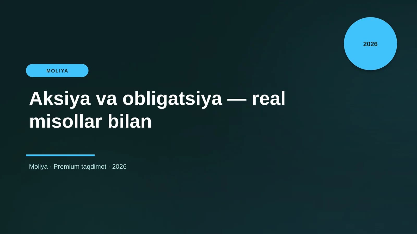 Aksiya va obligatsiya — real misollar bilan