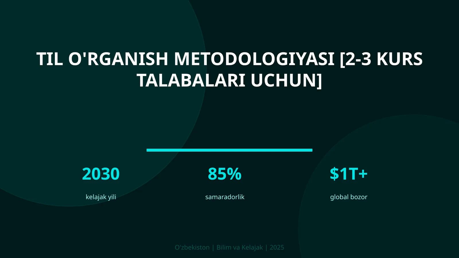 Til o'rganish metodologiyasi [2-3 kurs talabalari uchun]