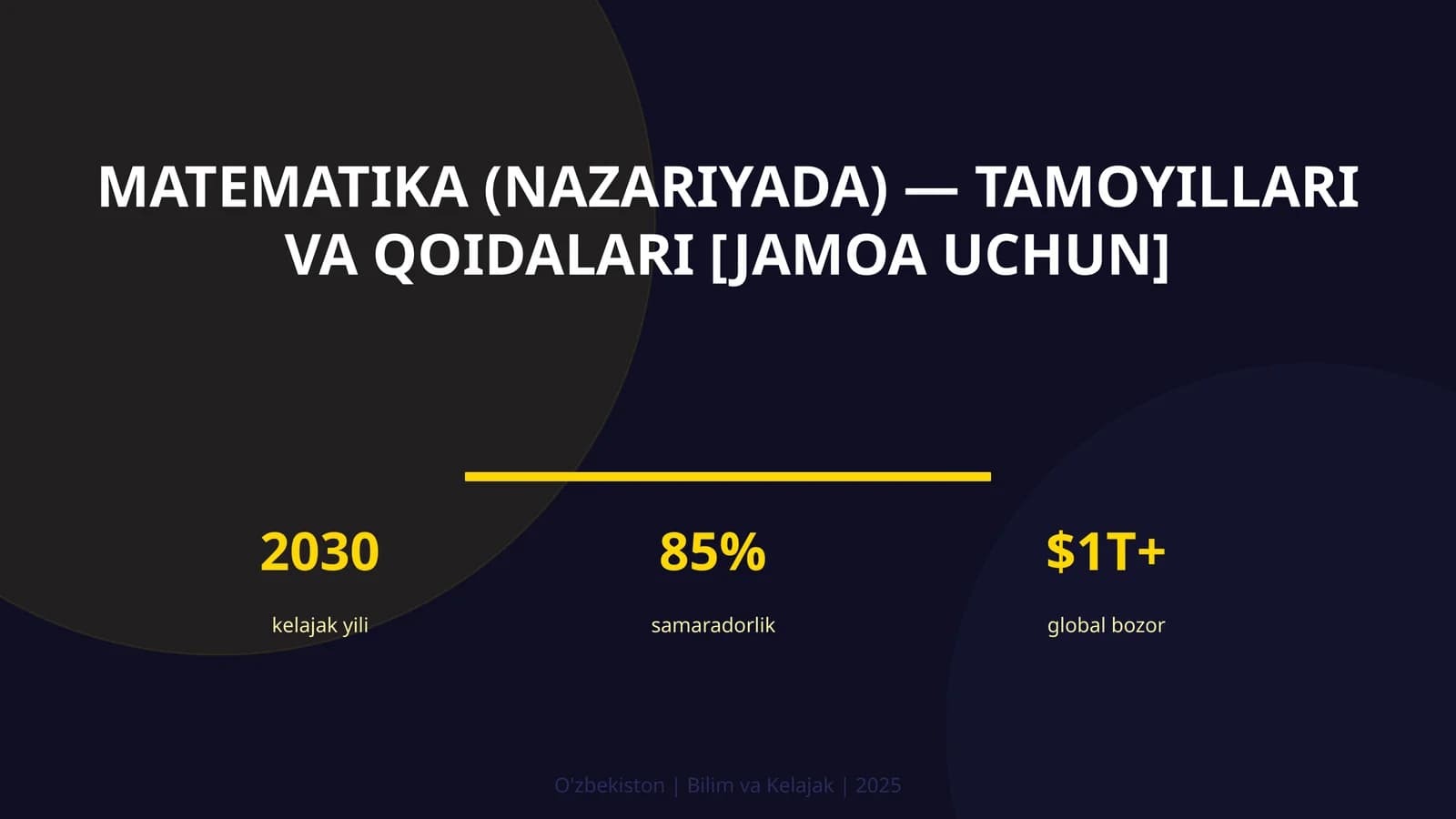 Matematika (nazariyada) — tamoyillari va qoidalari [jamoa uchun]
