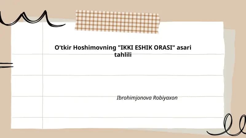 "IKKI ESHIK ORASI" asari tahlili