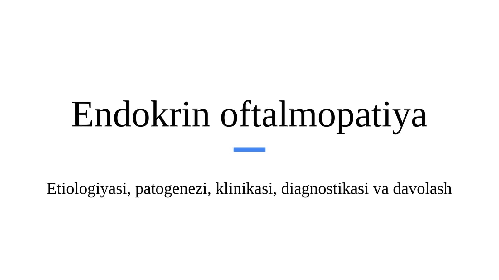 Endokrin oftalmopatiya diagnostikasi va davolash (1-variant)