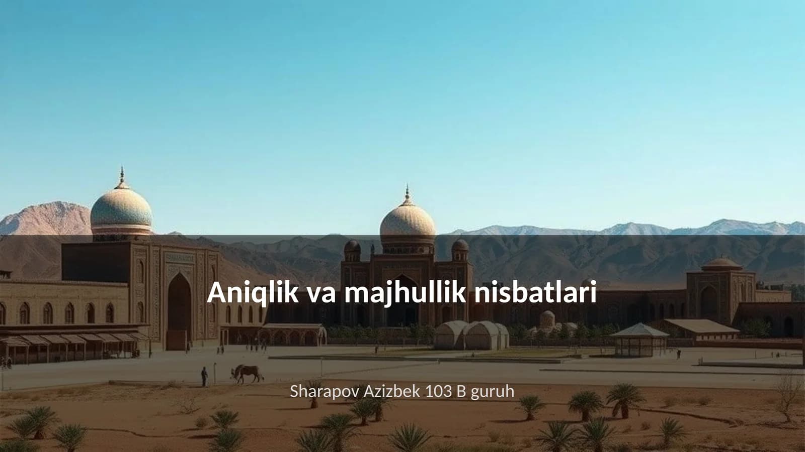 Aniqlik va majhullik nisbatlari