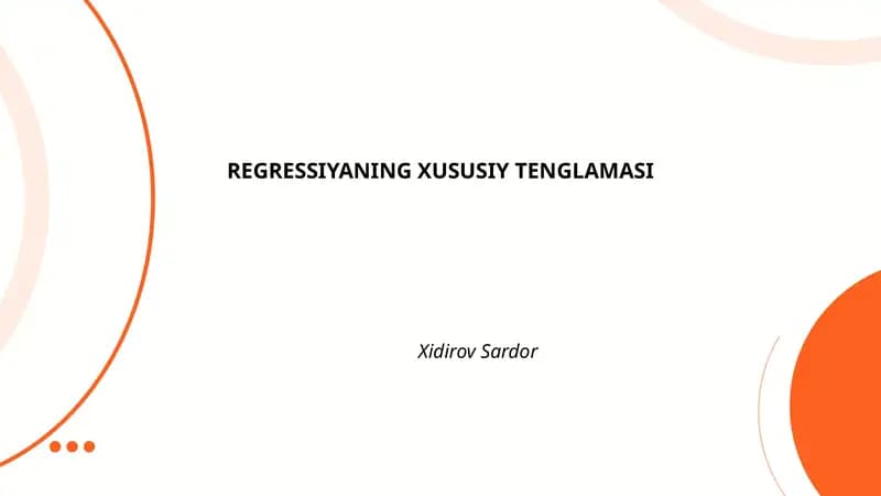 REGRESSIYANING XUSUSIY TENGLAMASI