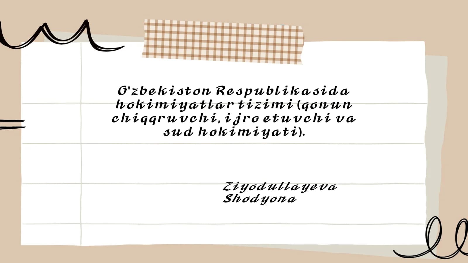 O'zbekiston Respublikasidagi hokimiyatlar tizimi