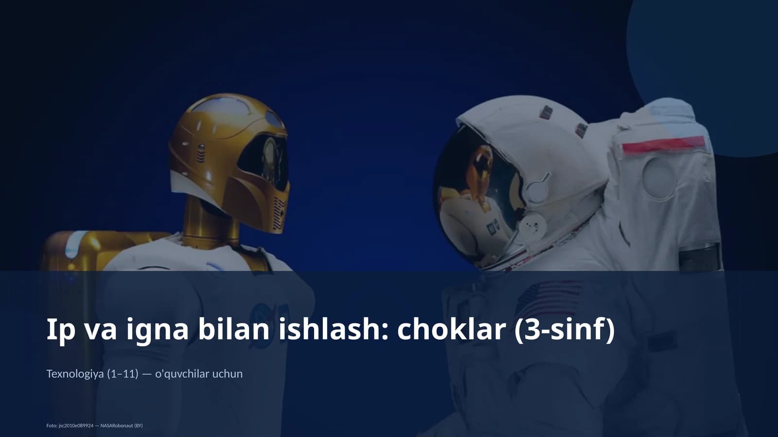 Ip va igna bilan ishlash: choklar (3-sinf)