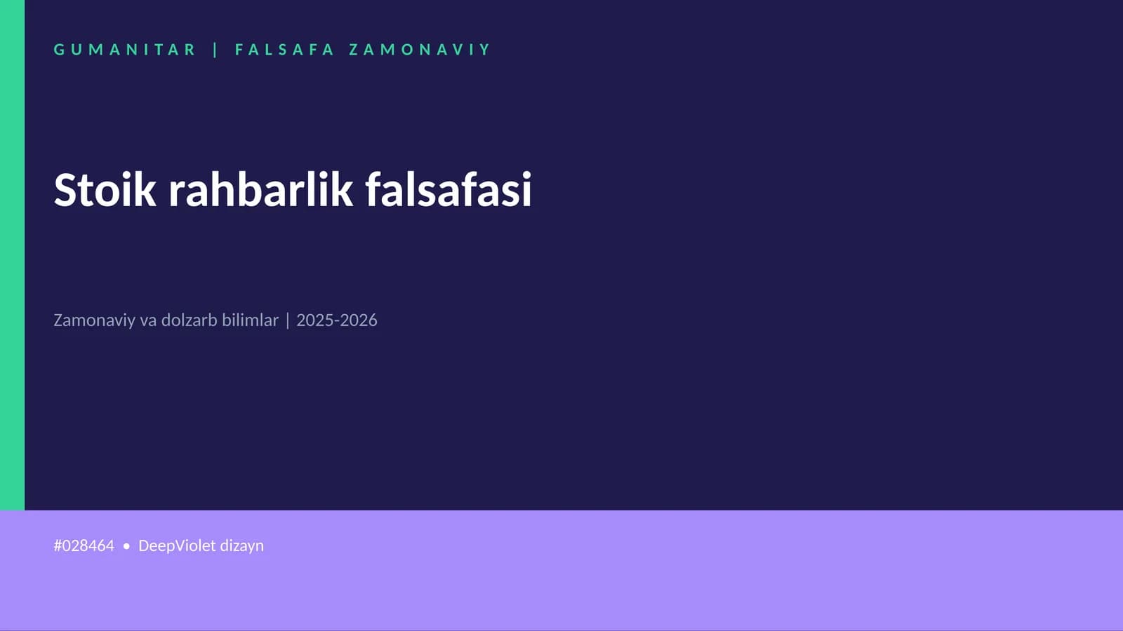 Stoik rahbarlik falsafasi