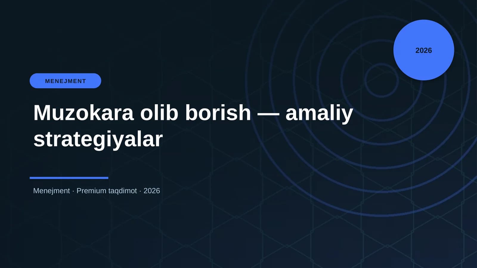 Muzokara olib borish — amaliy strategiyalar