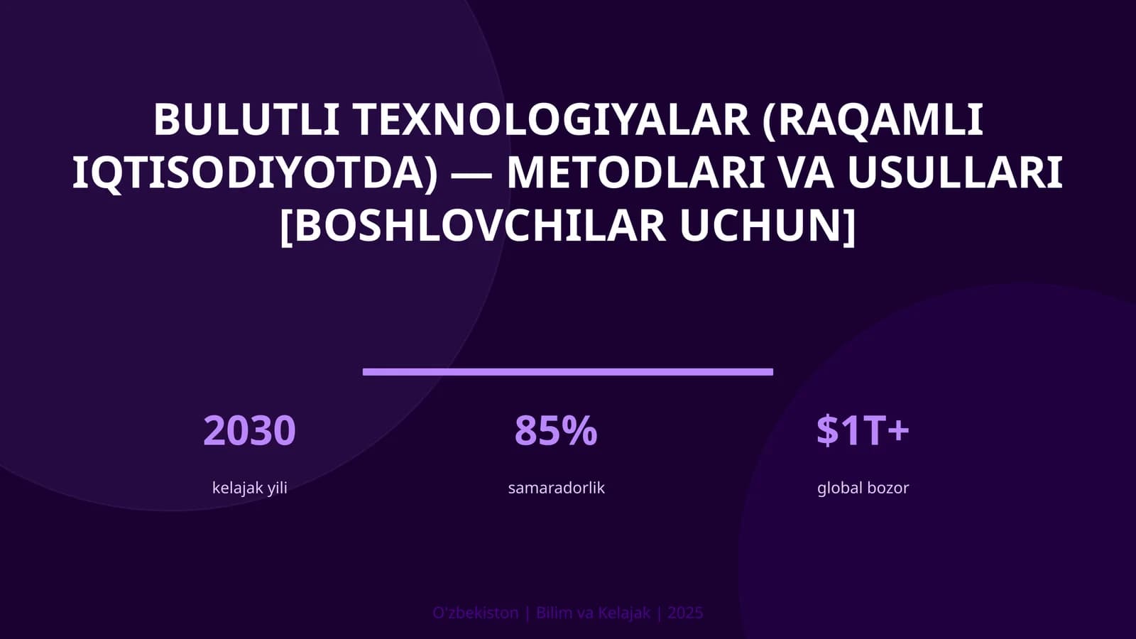 Bulutli texnologiyalar (raqamli iqtisodiyotda) — metodlari va usullari [boshlovchilar uchun]