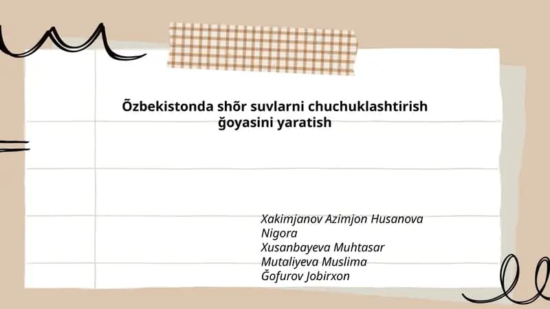 O'zbekistonda sho'r suv manbalarining kartografiyasi va tahlili