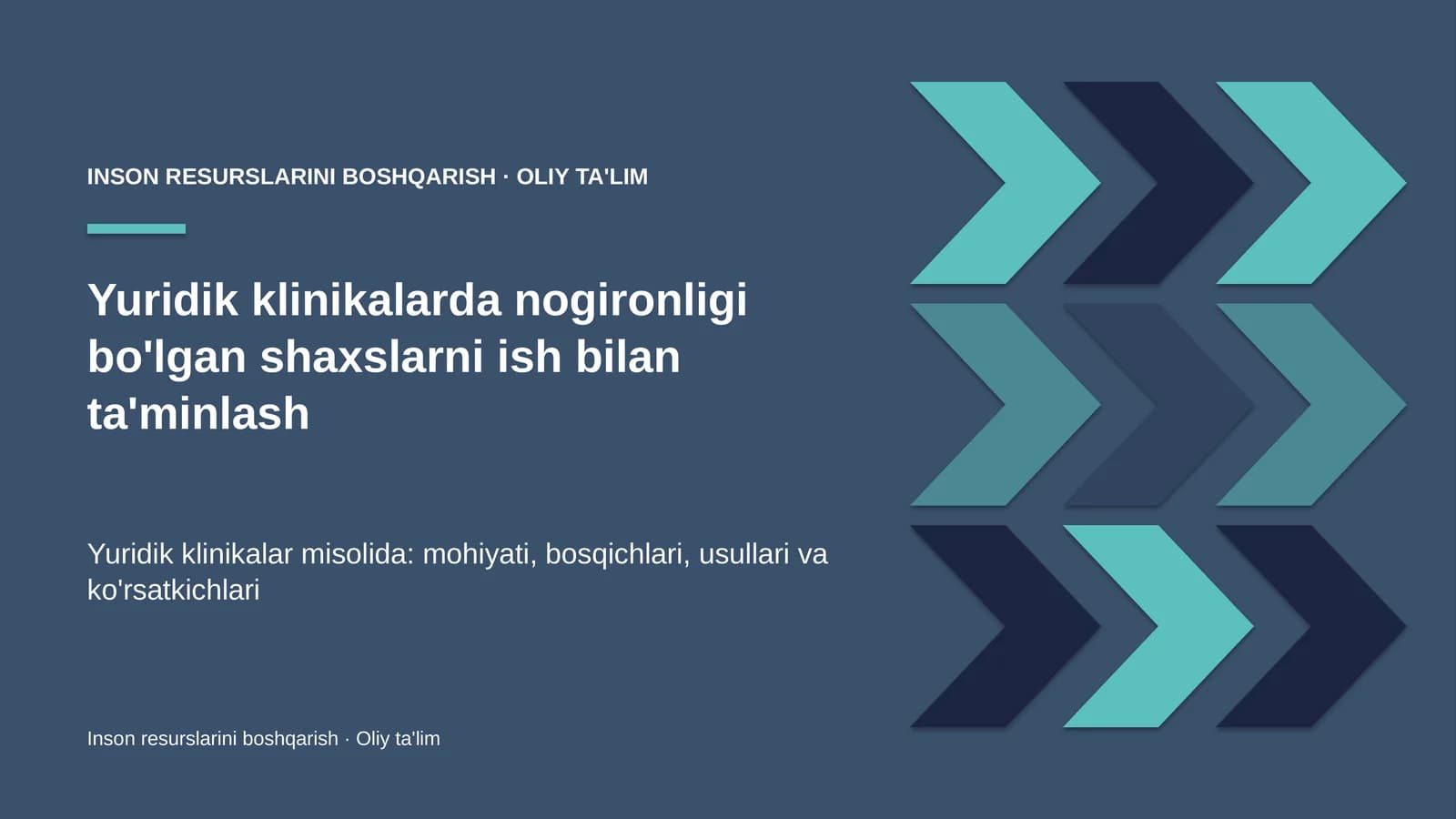Yuridik klinikalarda nogironligi bo'lgan shaxslarni ish bilan ta'minlash