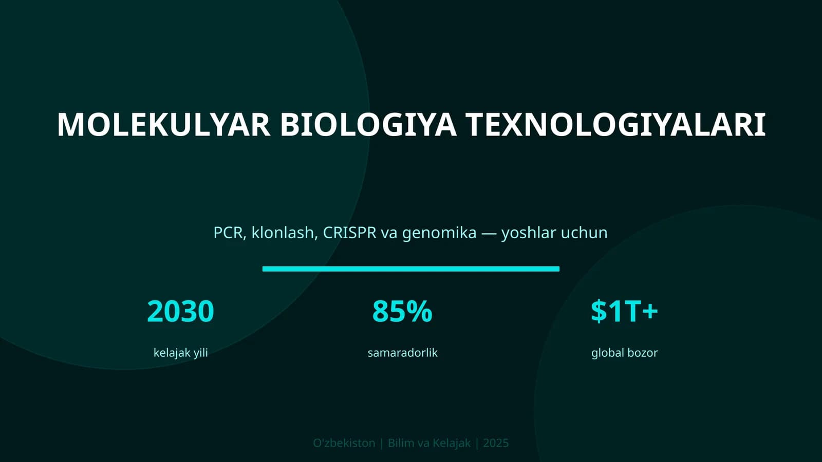 MOLEKULYAR BIOLOGIYA TEXNOLOGIYALARI
