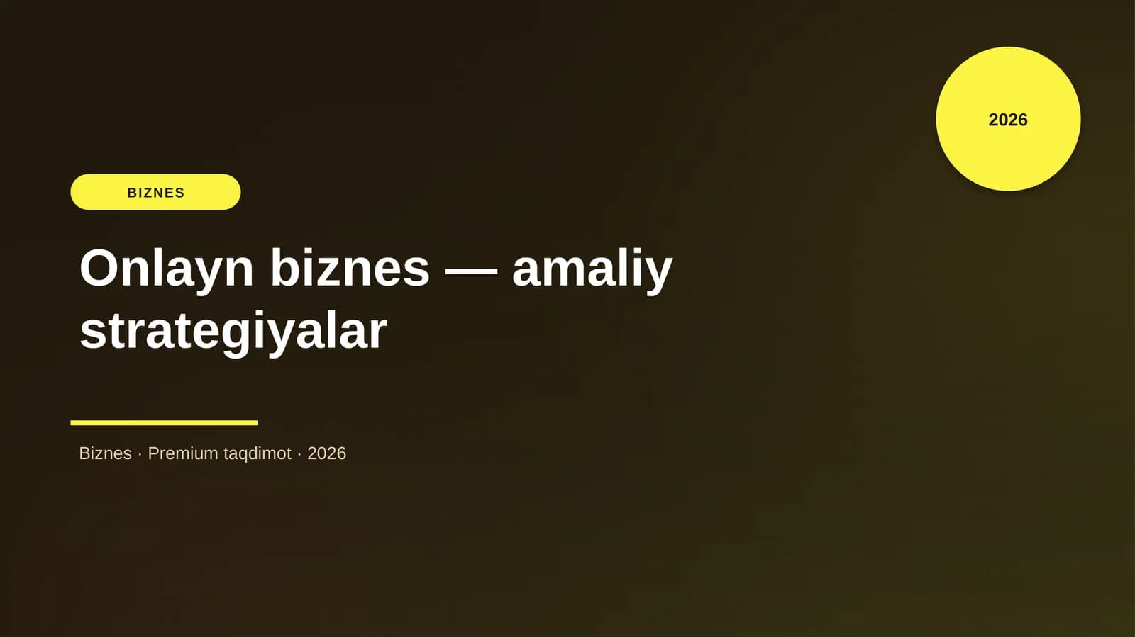 Onlayn biznes — amaliy strategiyalar